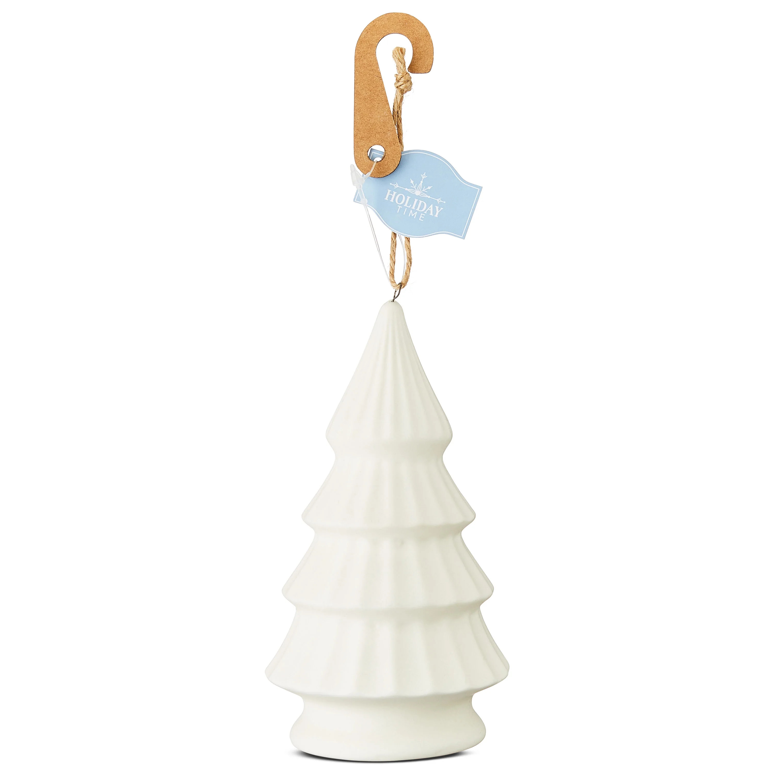White Ceramic Tree Christmas Ornament, Modern Frost Theme, 4.9", by Holiday Time | Walmart (US)