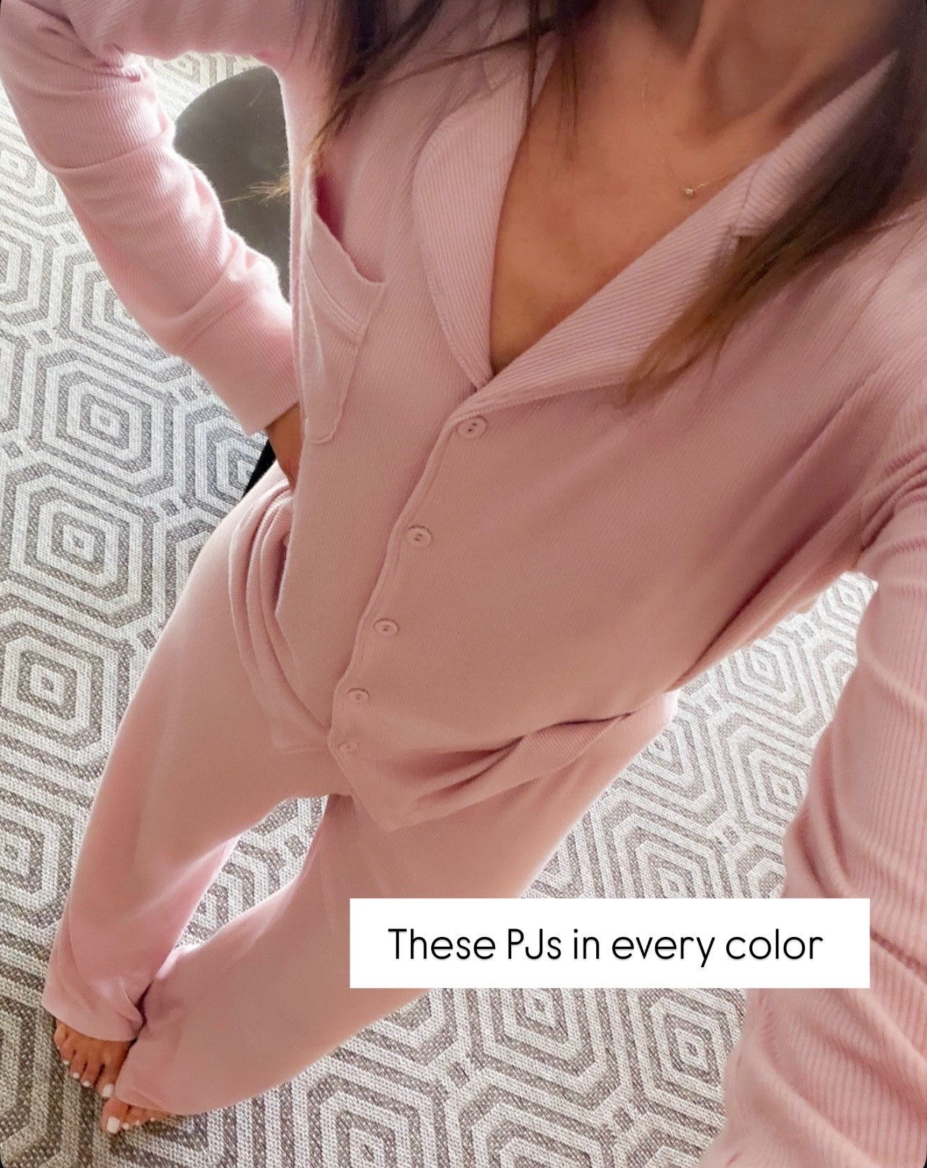 These PJs are the perfect mix of cozy and cute. I love the soft pink color, lightweight feel, and button front detail that makes them feel a little more elevated than your average pajama set.

Pajama set, cozy pajamas, matching lounge set, soft sleepwear, button front pajamas, comfortable loungewear, cute bedtime outfit, women’s pajamas, everyday essentials, cozy home style, annabrstyle

#LTKmorningroutine #LTKTravel #LTKOver40