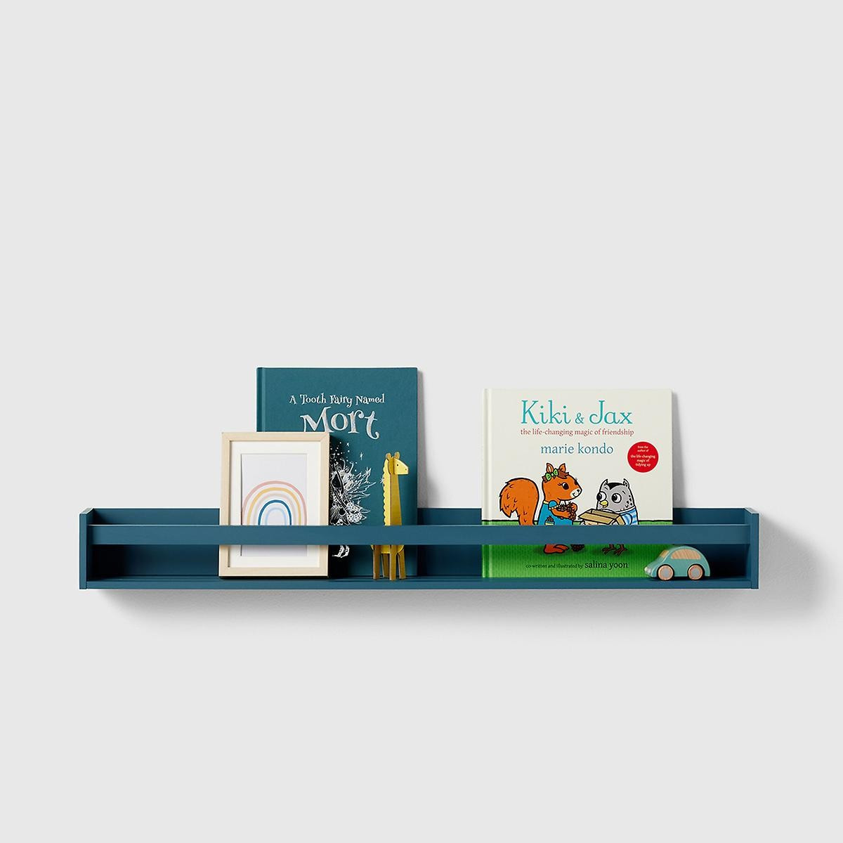 Marie Kondo 36" Teal Blue Kid's Wall-Mounted Bookshelf | The Container Store