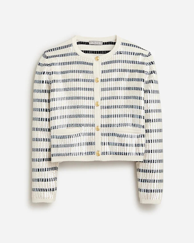 Emilie sweater lady jacket in sequin stripe | J. Crew US
