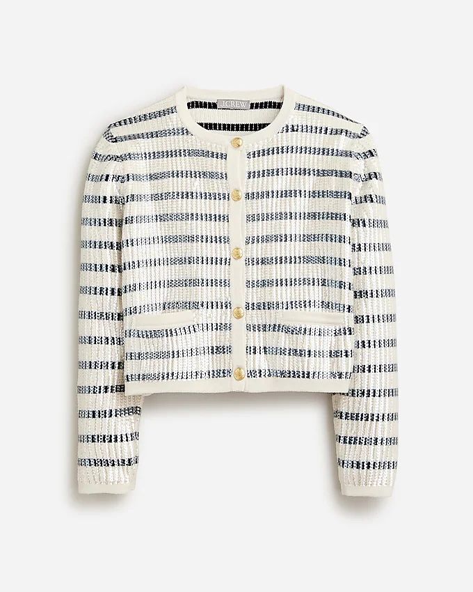 Emilie sweater lady jacket in sequin stripe | J.Crew US