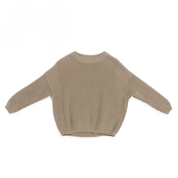 Chunky knit sweater in khaki | ChubbyBubbyBear