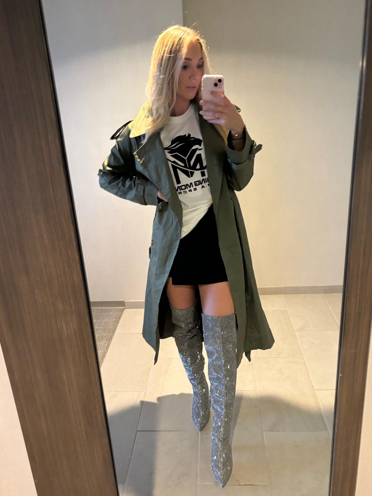 Game time attire for the JETS home opener. Love this trench for fall and my sparkly boots got me literally 200 compliments. ✨🏈

#LTKFindsUnder100 #LTKSeasonal #LTKStyleTip