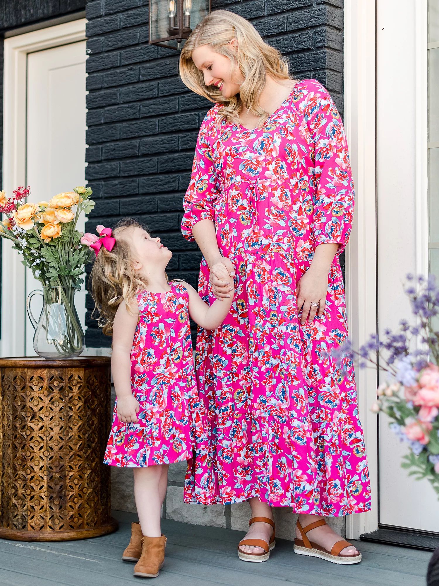The Pioneer Woman Mommy & Me Printed Tiered Maxi Dress, Womens | Walmart (US)