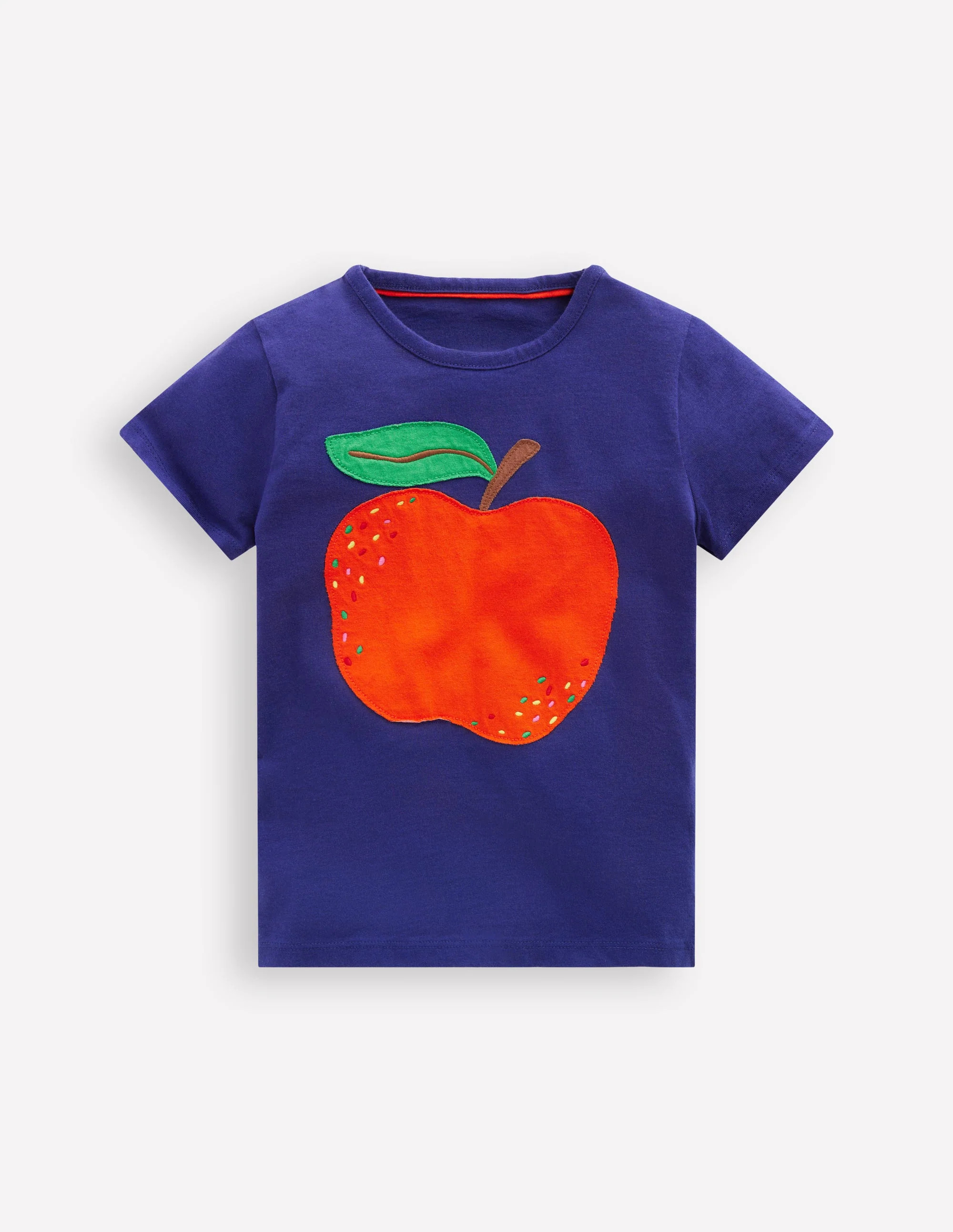 Short Sleeve Appliqué T-shirt-Starboard Blue Apple | Boden (US)
