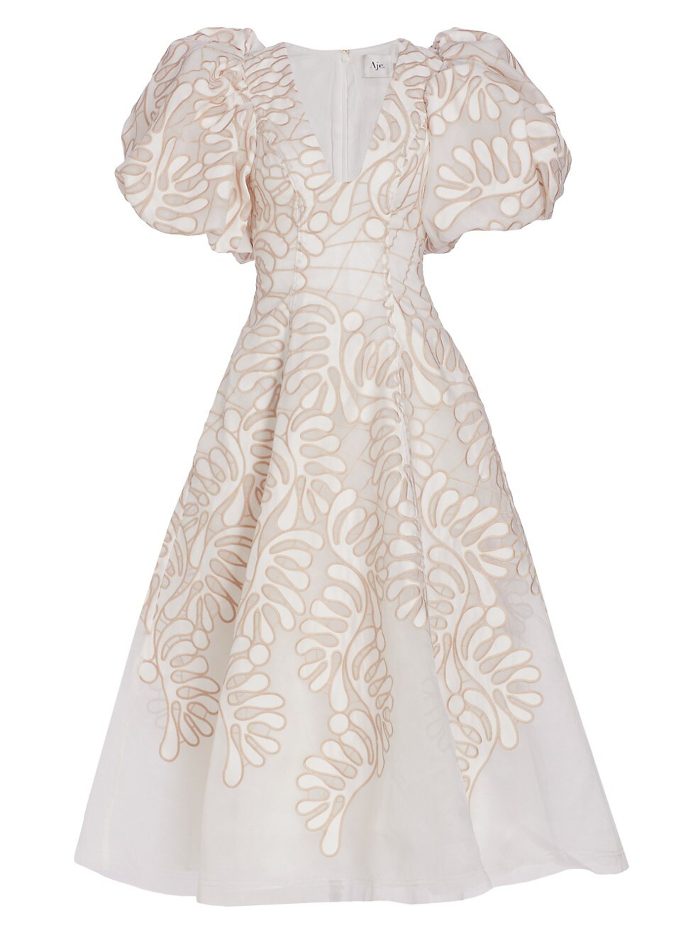 Sculptura Embroidered Puff-Sleeve Minidress | Saks Fifth Avenue