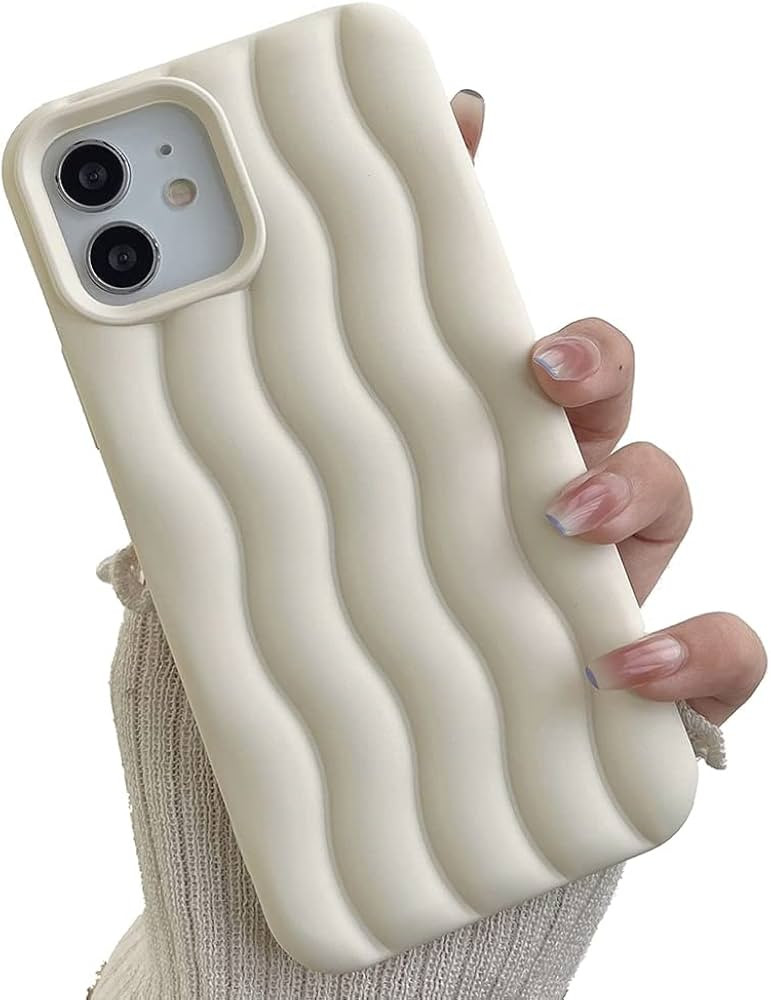 LEMONCOVER for iPhone Case Cute 3D Wave Shape Curly Frame Edge Design Soft Silicone Protective Bu... | Amazon (US)