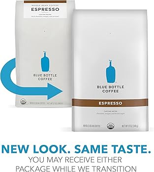 Blue Bottle Whole Bean Organic Coffee, Espresso, Dark Roast, 12 Ounce bag (Pack of 1) | Amazon (US)