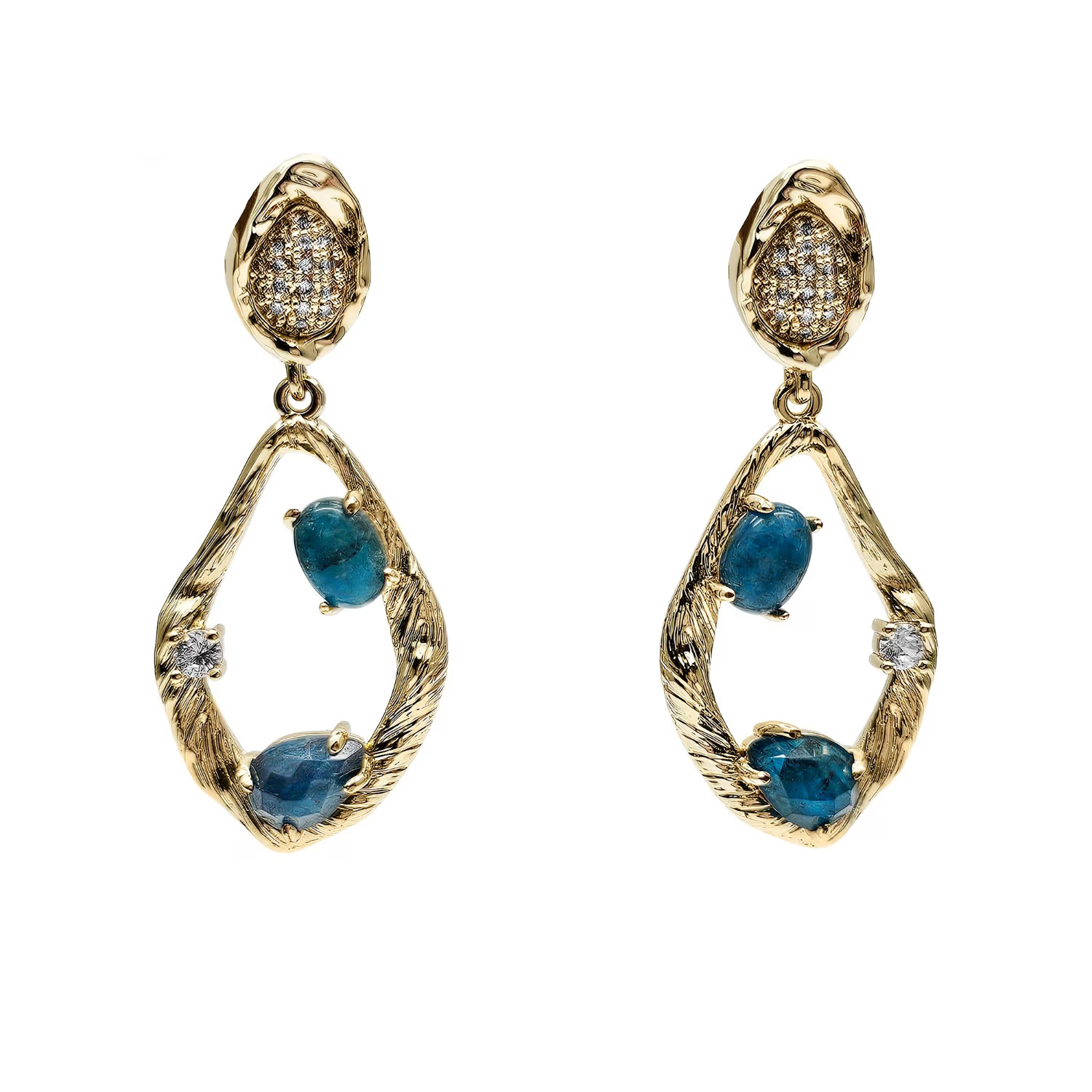 Apatite Adorned Statement Earrings | Wolf & Badger