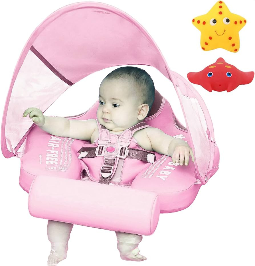 Mambobaby Non Inflatable Newest Size Improved Add Tail Avoid Flip Over Baby Pool Float with Canop... | Amazon (US)