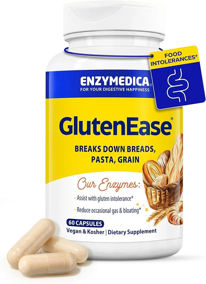 Enzymedica GlutenEase, Advanced Digestive Enzymes for Women and Men, Fast-Acting Formula for Bloa... | Amazon (US)