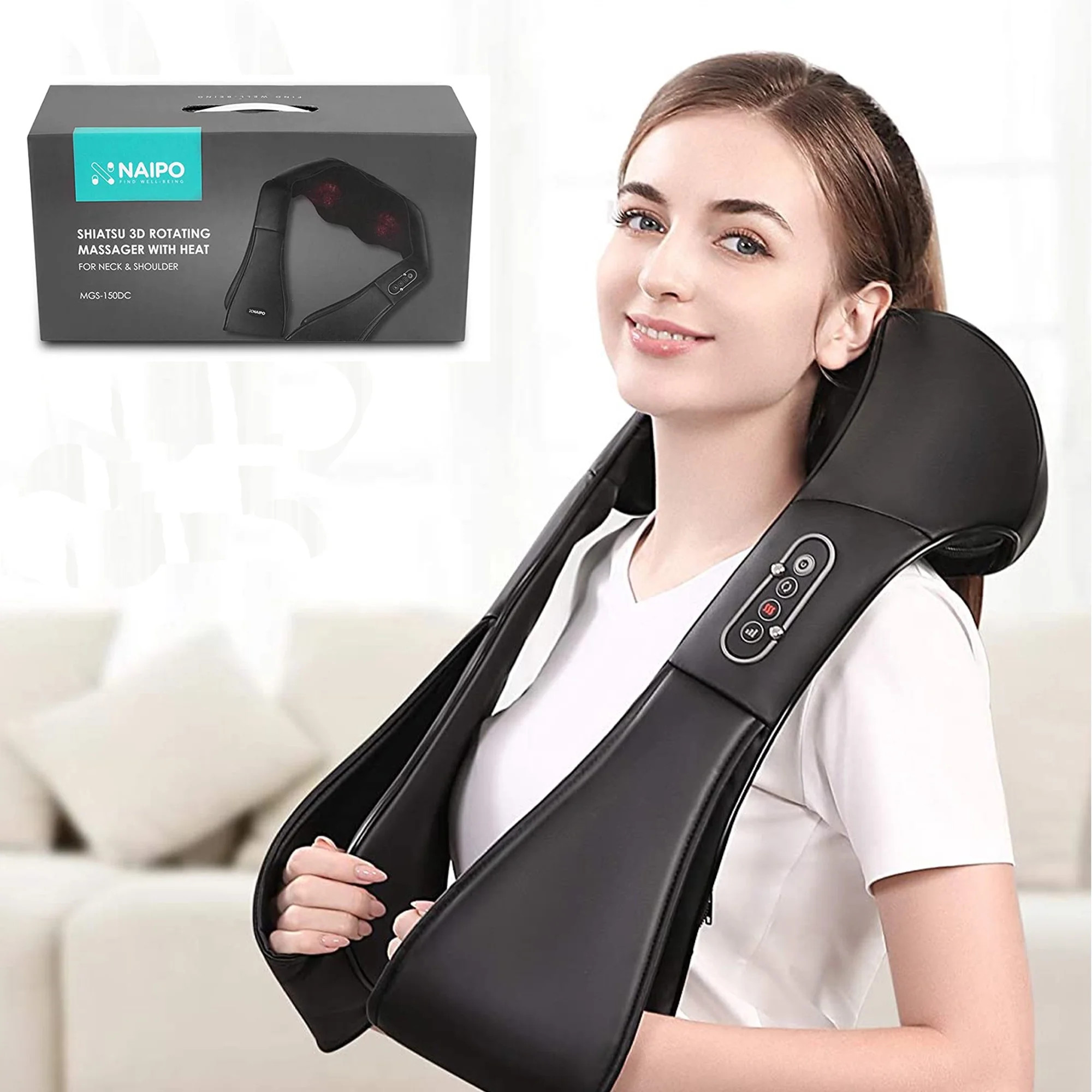 Shiatsu Back and Neck Massager with Heat Deep Kneading Massage for Neck, Back, Shoulder, Foot and... | Walmart (US)