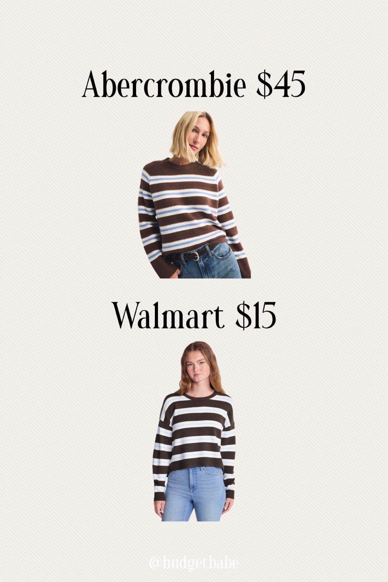 Take an additional 20% off the Abercrombie sweater sale price with code AFLTK at checkout. Ends tonight! Lookforless lookalike walmartfashion