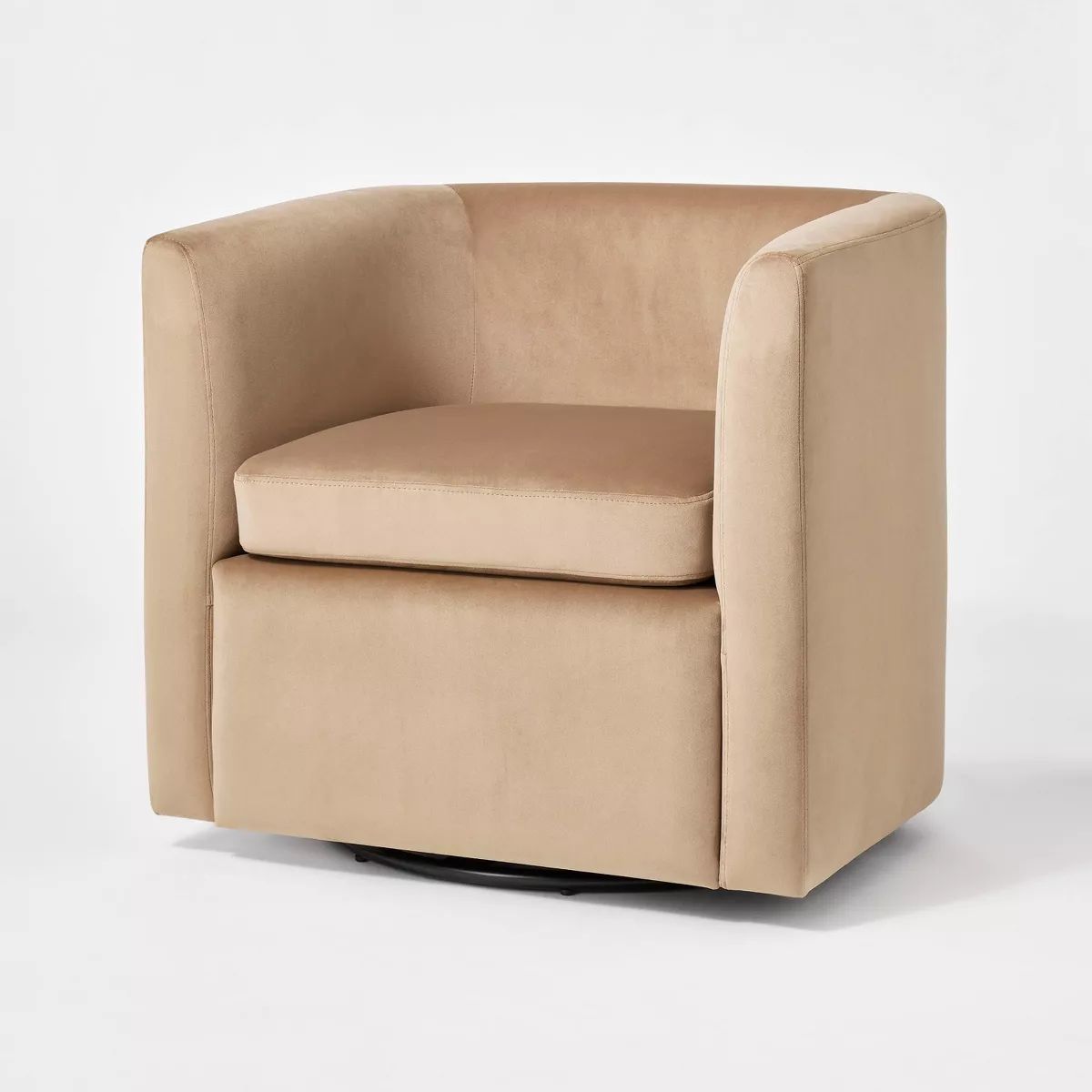 Vernon Upholstered Barrel Swivel Accent Chair Light Brown Velvet - Threshold™ designed with Stu... | Target