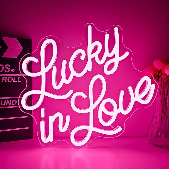 Lucky In Love Neon Sign Dimmable Valentine Neon Light for Wall Decor Led Lucky In Love Bacheloret... | Amazon (US)