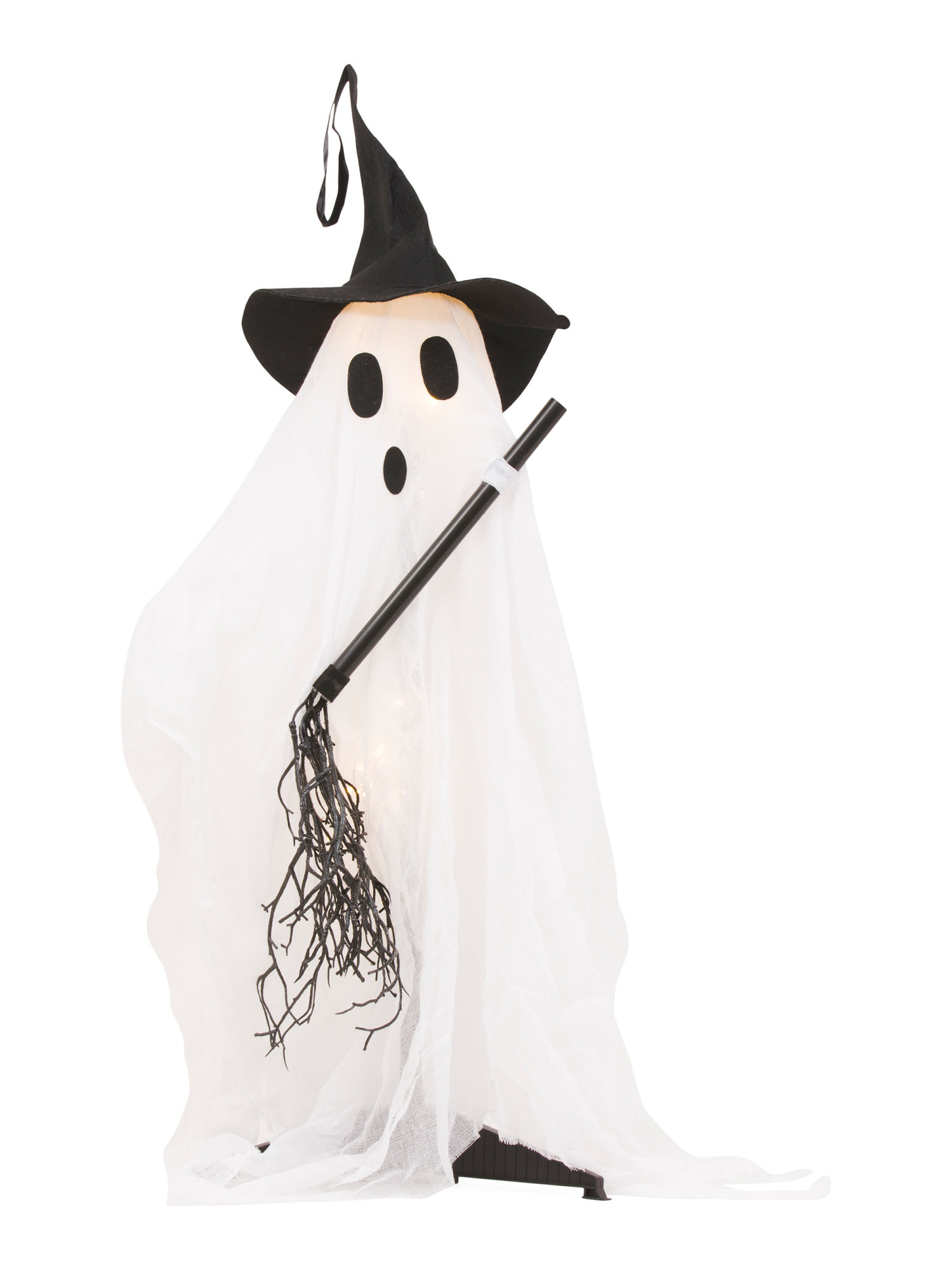 43in Outdoor Safe Led Fabric Ghost With Broom | TJ Maxx