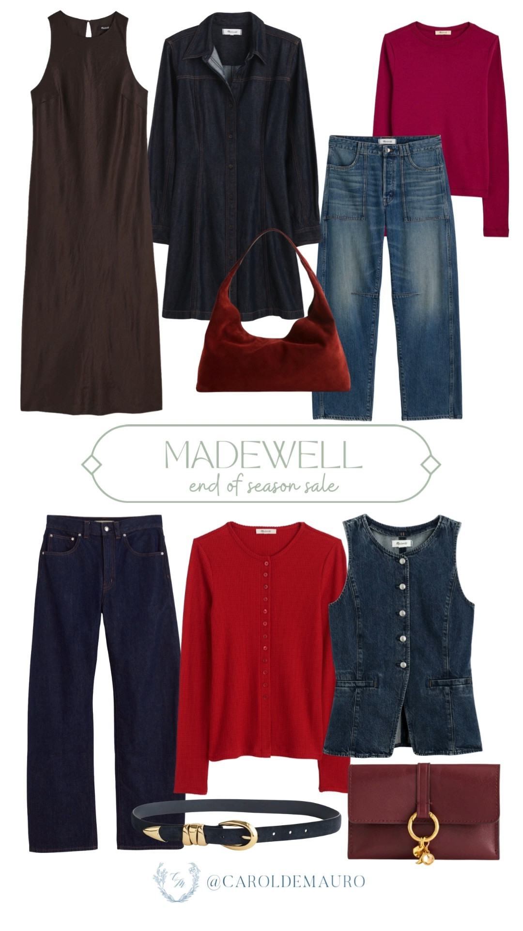 Just because it's winter doesn't mean you can't have a little color! And now you're in for a double treat because Madewell's now having an end-of-season sale. Use code NEW YEAR for up to 70% off!

on sale now, clean girl look, denim outfit, petite fashion, elevated basics, wardrobe refresh, classic outfit, fashion accessories

#LTKSeasonal #LTKSaleAlert #LTKFindsUnder50