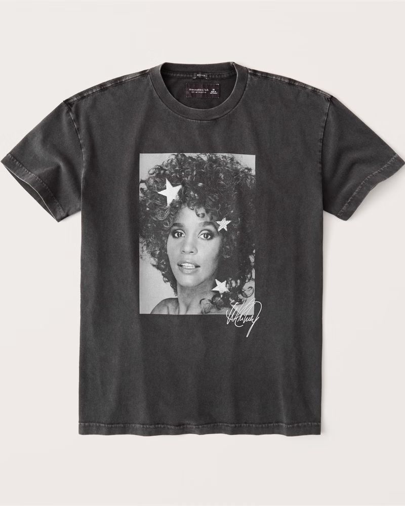 Relaxed Whitney Houston Acid Wash Tee | Abercrombie & Fitch (US)