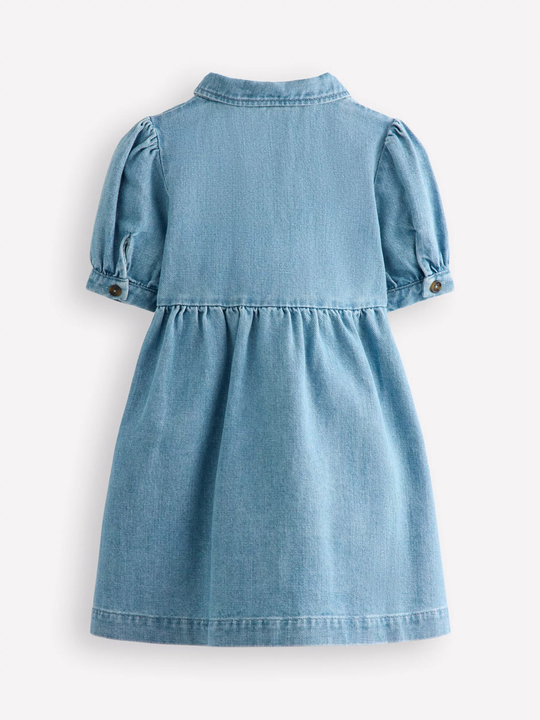 Mini BodenKids' Izzy Denim Shirt Dress, Denim Strawberry | John Lewis (UK)
