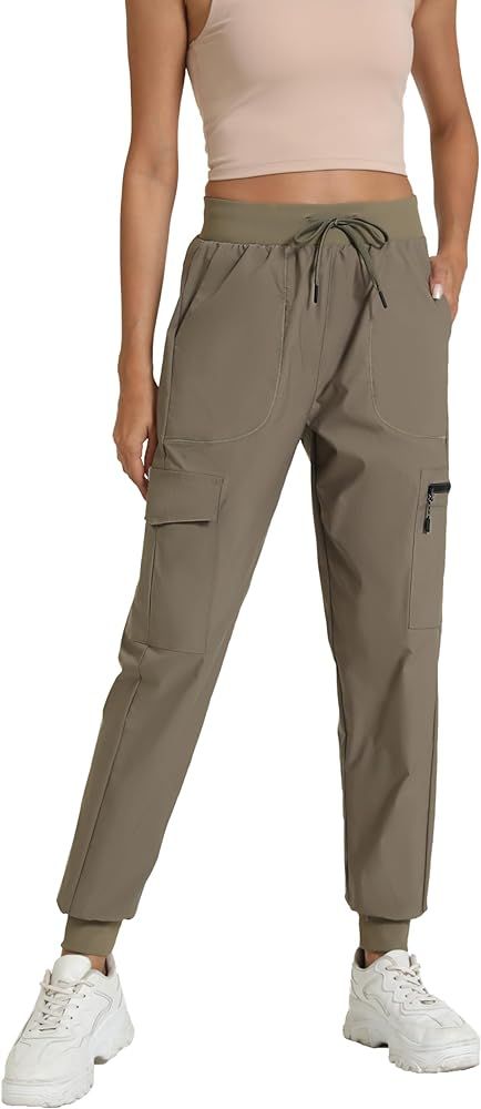 Rrosseyz Joggers for Womens with Pockets-Lightweight Quick Dry Waterproof Hiking Pants for Travel... | Amazon (US)