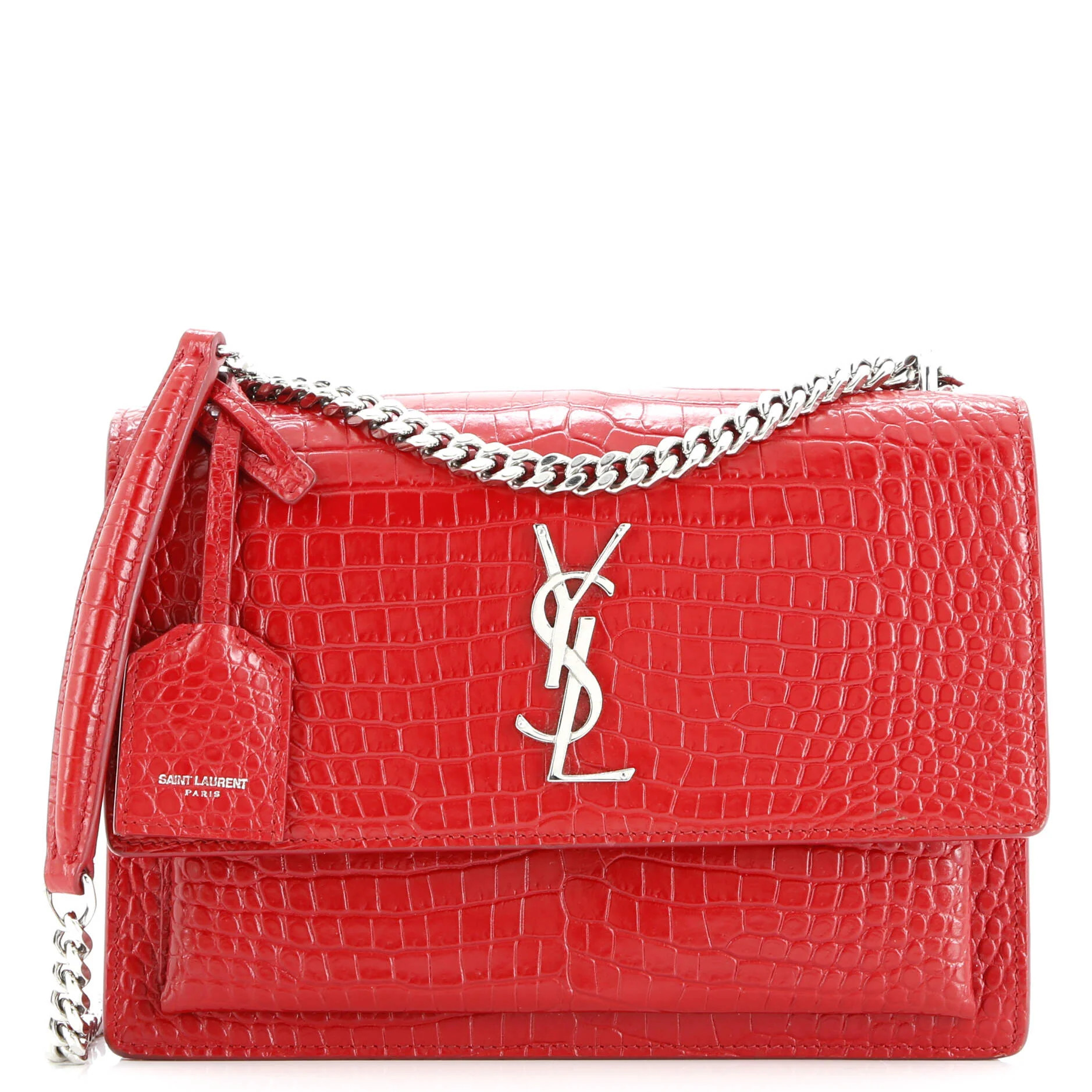 Pre-Loved Saint Laurent Sunset Crossbody Bag Crocodile Embossed Leather Medium | Zulily