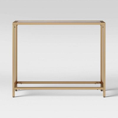 Greenwich Narrow Glass Top Console Brass - Threshold™ | Target