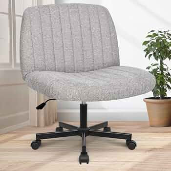 Orange Factory Criss Cross Chair with Wheels, Armless Cross Legged Office Desk Chair, Wide Comfy ... | Amazon (US)
