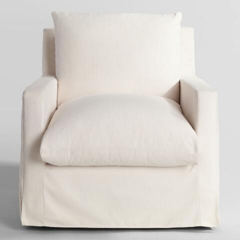 Brynn Feather Filled Swivel Chair | World Market