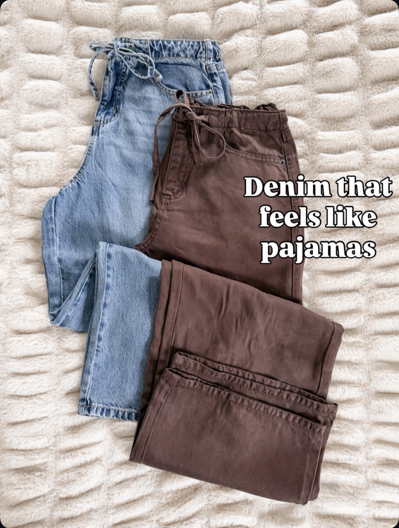 Denim that feels like pajamas? Immediately yes 🤎 These drawstring jeans are the comfy pair you’ll keep reaching for. Love the chocolate brown for fall!

#LTKOver40 #LTKSeasonal #LTKmomlife
