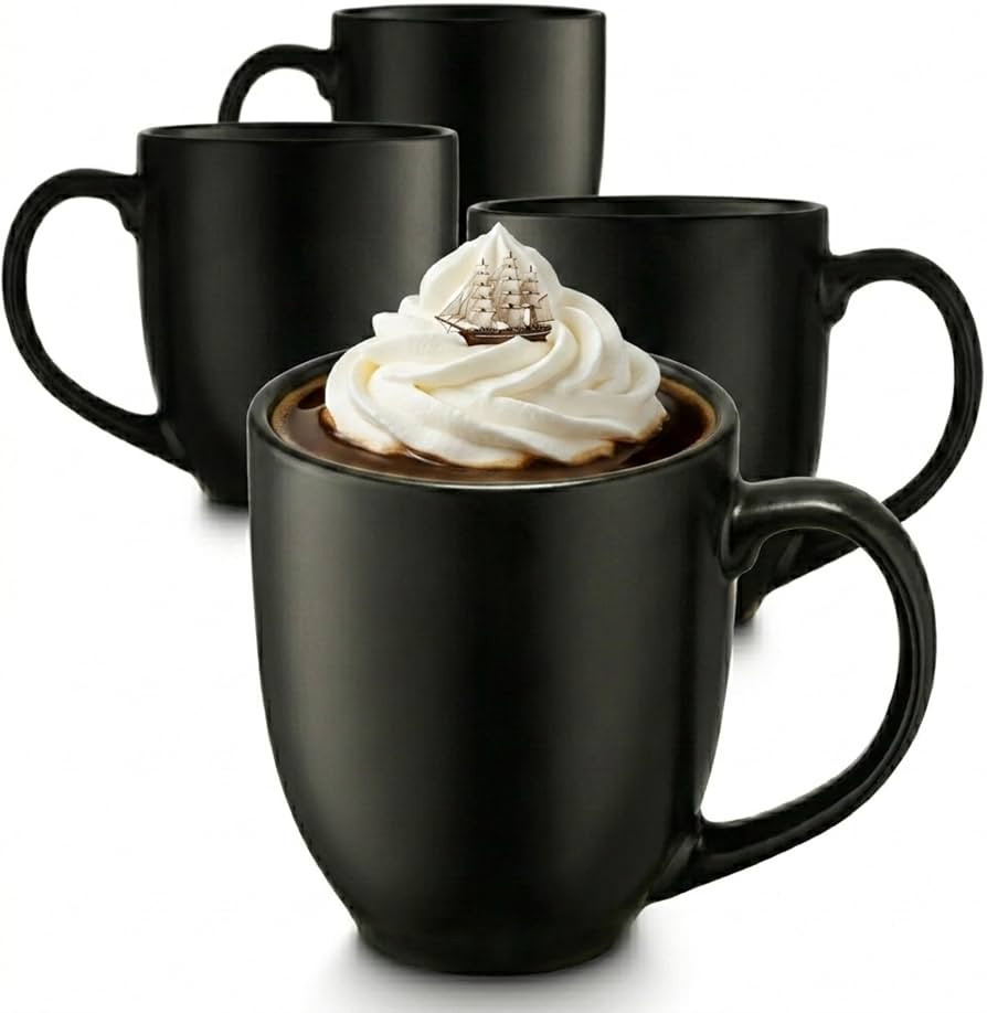 Godinger Coffee Mugs Set, Large Coffee Mug Tea Cup Hot Beverage Large Cups - 16oz., Set of 4 | Amazon (US)