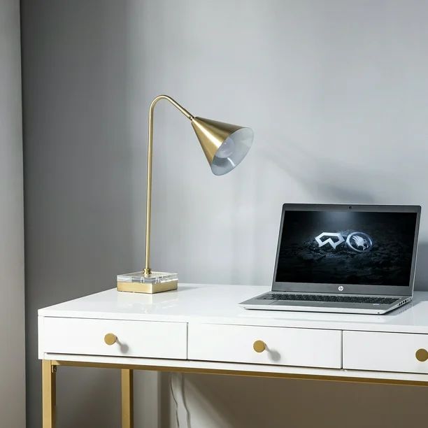 14 Karat Home Amekni 20.5" Desk Lamp, Gold | Walmart (US)