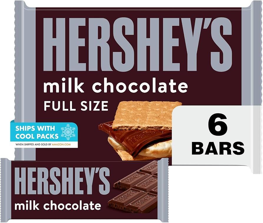 HERSHEY'S Milk Chocolate Full Size, Halloween Candy Bars, 1.55 oz (6 Count) | Amazon (US)