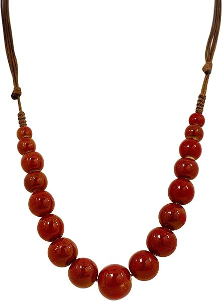 MINACHI Hippie Boho Colorful Ceramic Round Beads Strand Necklace, Bohemian Fashion Statement Jewe... | Amazon (US)