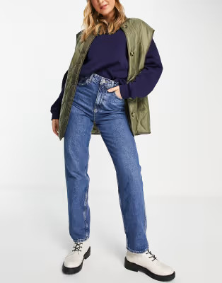 Mango straight leg jeans in medium blue | ASOS (Global)