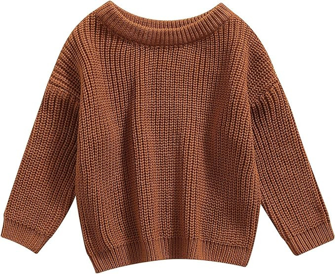 Karwuiio Toddler Baby Girl Boy Knit Sweater Round Neck Long Sleeve Pullover Sweatshirt Fall Winte... | Amazon (US)