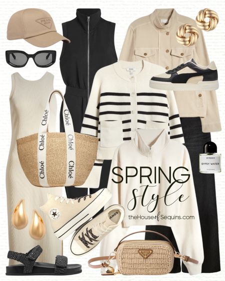 Shop these Nordstrom spring outfit finds! Varley joggers jumpsuit, Utility jacket, ribbed tank dress, shirt dress, COS striped cardigan, Free People graphic sweatshirt, Converse Chuck Taylor All Stars, Marc Fisher Rattan sandals, puma sneakers, Prada bag, Chloe basket tote straw bag, Prada cap, wide leg jeans and more! 

Follow my shop @thehouseofsequins on the @shop.LTK app to shop this post and get my exclusive app-only content!

#liketkit #LTKsalealert #LTKstyletip
@shop.ltk
https://liketk.it/4CnQl

#LTKSeasonal