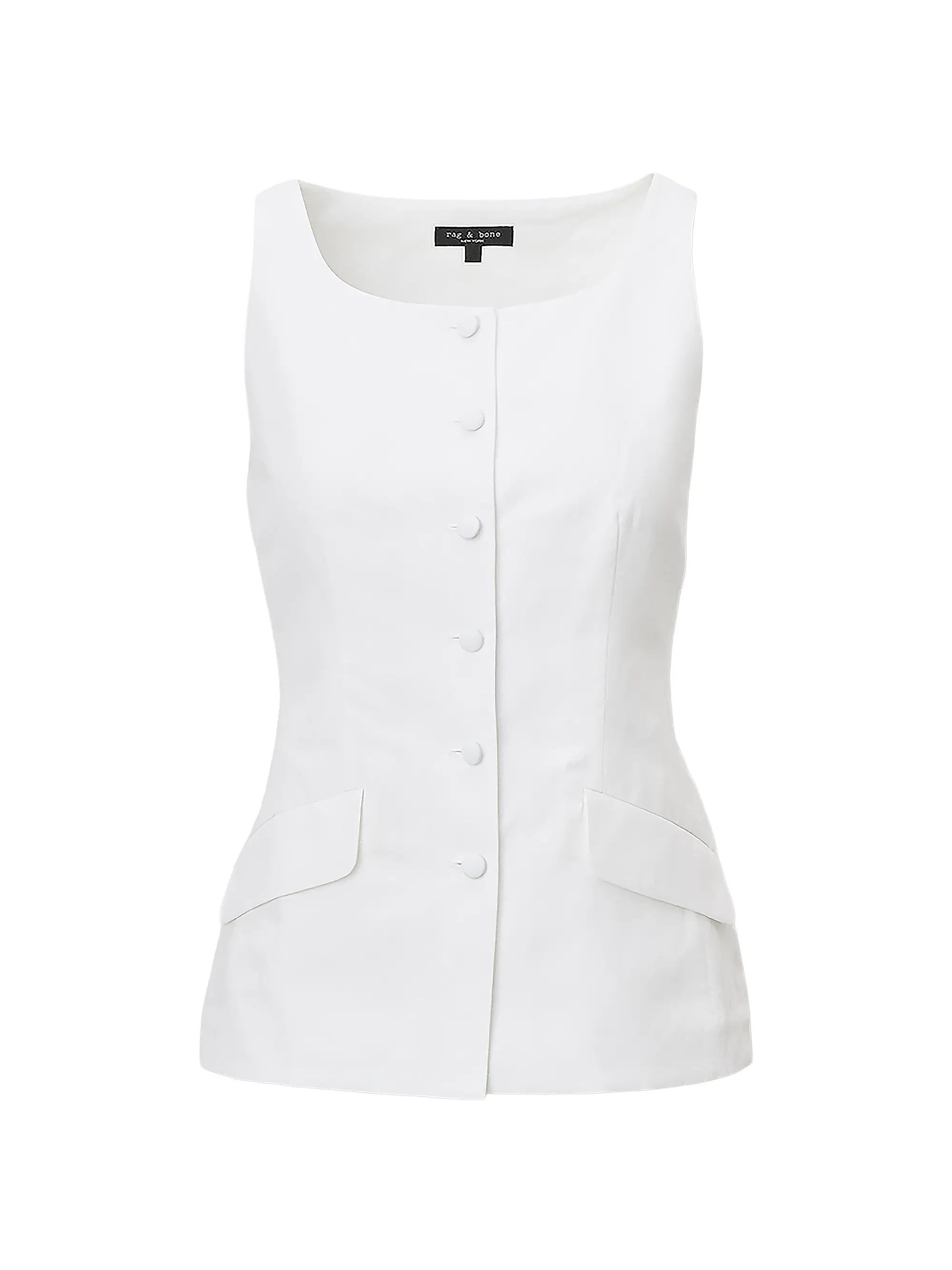 rag & bone Lola Linen-Blend Boatneck Vest | Saks Fifth Avenue | Saks Fifth Avenue