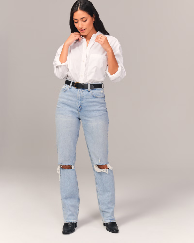 Curve Love Ultra High Rise 90s Straight Jean | Abercrombie & Fitch (US)