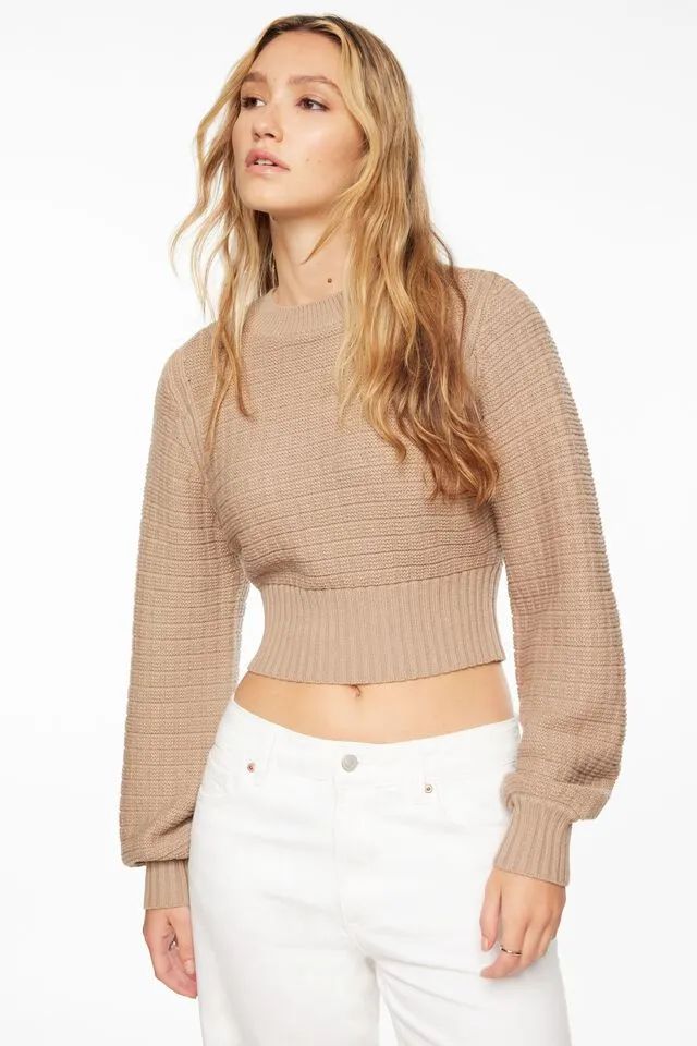 Long Sleeve Textured Sweater | Dynamite Clothing