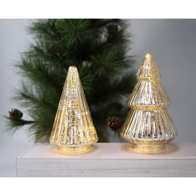 2ct Lit Glass Trees Silver - Bullseye's Playground™ | Target
