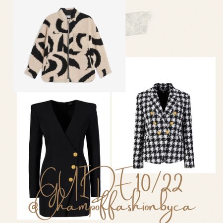 FASHION STYLE: FALL GUIDE 10/22 
 Blazer/Shirt /jackets 🖤🤍
DRESS Black 🖤 TRENDY Style 
#falloutfit #fashionweek #fashionblogger #styleinspo #parislove #must-have             More details enjoy  #stylecollage 

#LTKstyletip #LTKSeasonal #LTKeurope