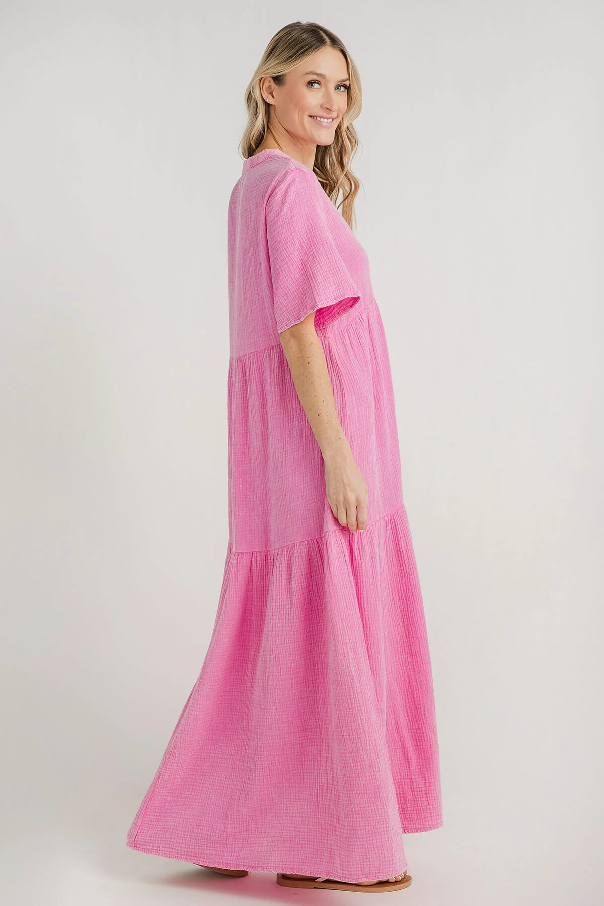 Eesome Mineral Washed Tiered Maxi Dress | Social Threads