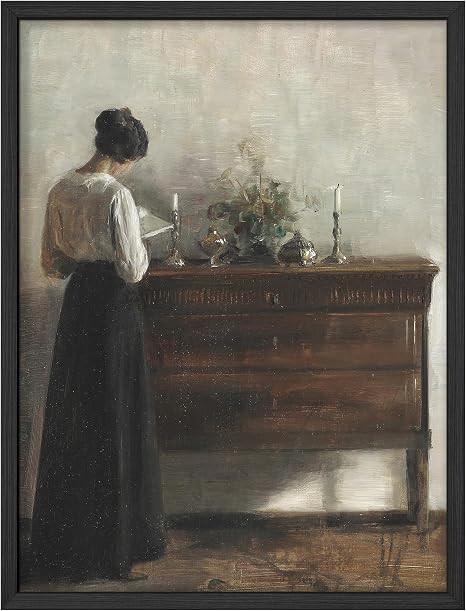 SIGNWIN Framed Still Life Woman Reading Letter Portrait Wall Art, Nature Wilderness Illustrations... | Amazon (US)
