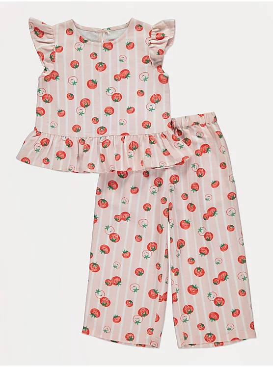 Pink Striped Tomato Top and Trousers Outfit | George
