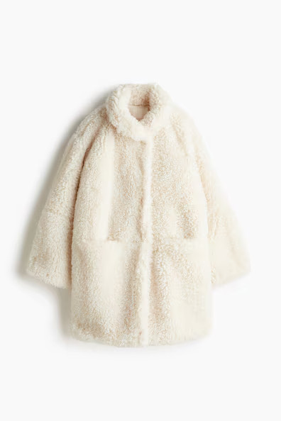 H & M - Fluffy Coat - White | H&M (AU)