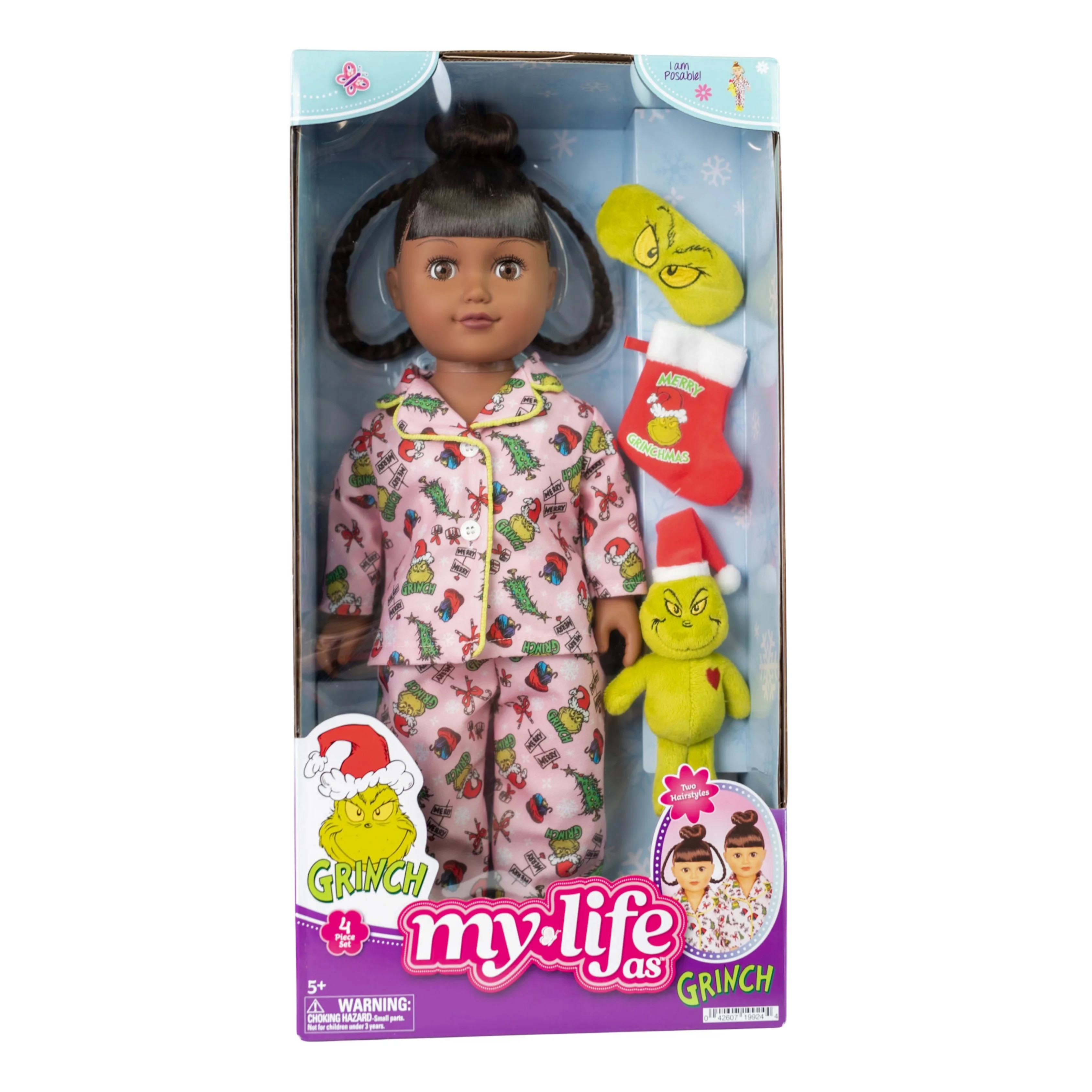 My Life As Poseable Grinch Sleepover 18 inch Doll, Dark Brunette Hair, Brown Eyes | Walmart (US)