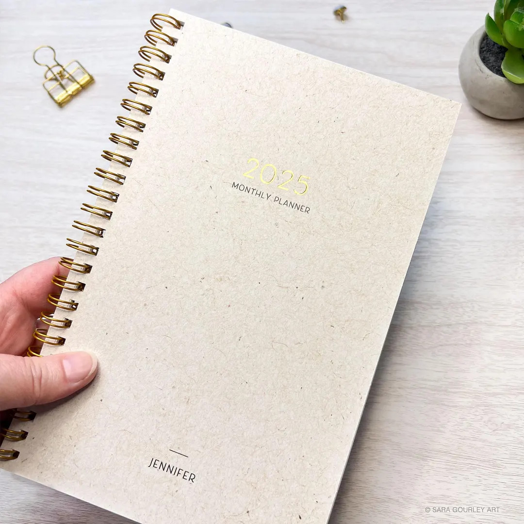 Personalized 2025 Monthly Planner, Holidays Included, 12 Month Appointment Planner, Minimal Plann... | Etsy (US)