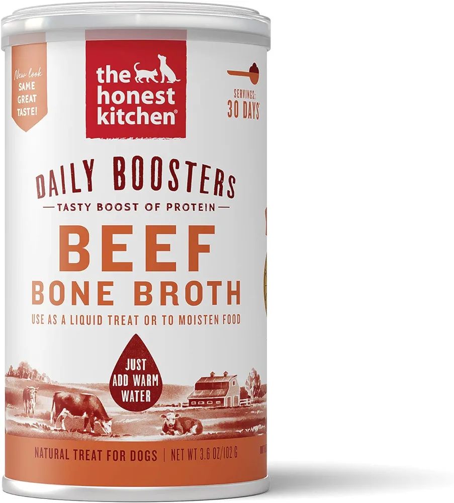 The Honest Kitchen Daily Boosts: Instant Beef Bone Broth Liquid Treat with Turmeric for Dogs and ... | Amazon (US)