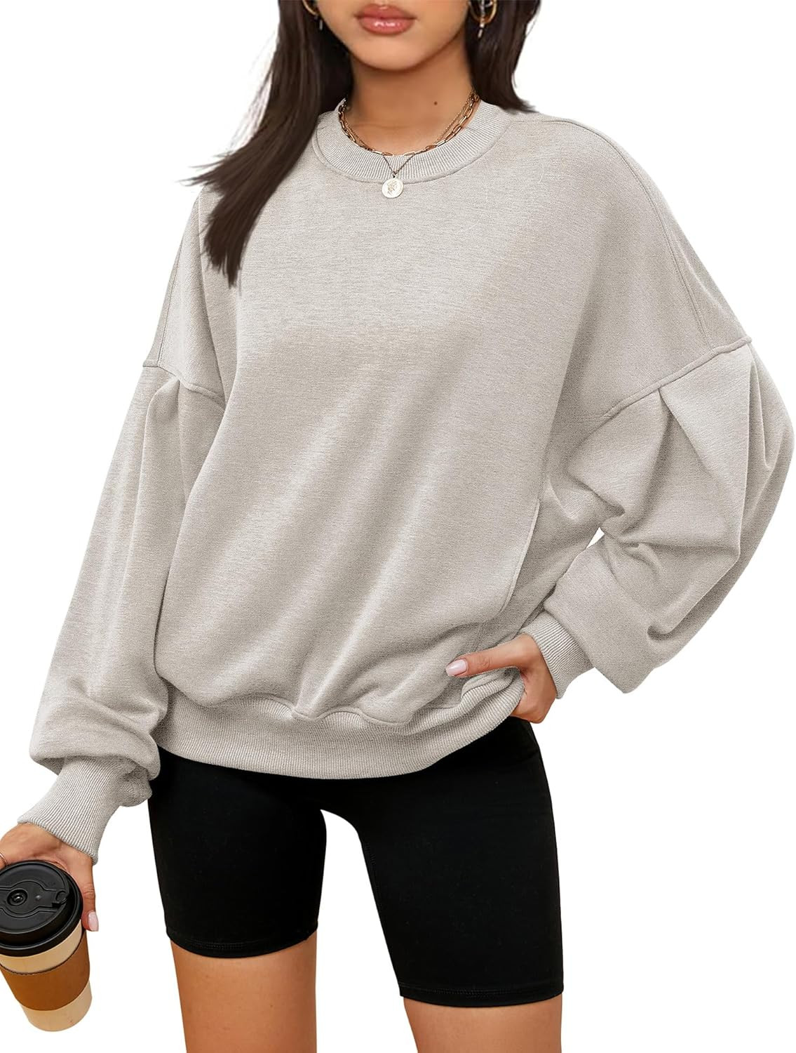 ZHENWEI Womens Fall Oversized Sweatshirts Crewneck Fleece Hoodie Casual Fashion Pullover Sweaters... | Amazon (US)