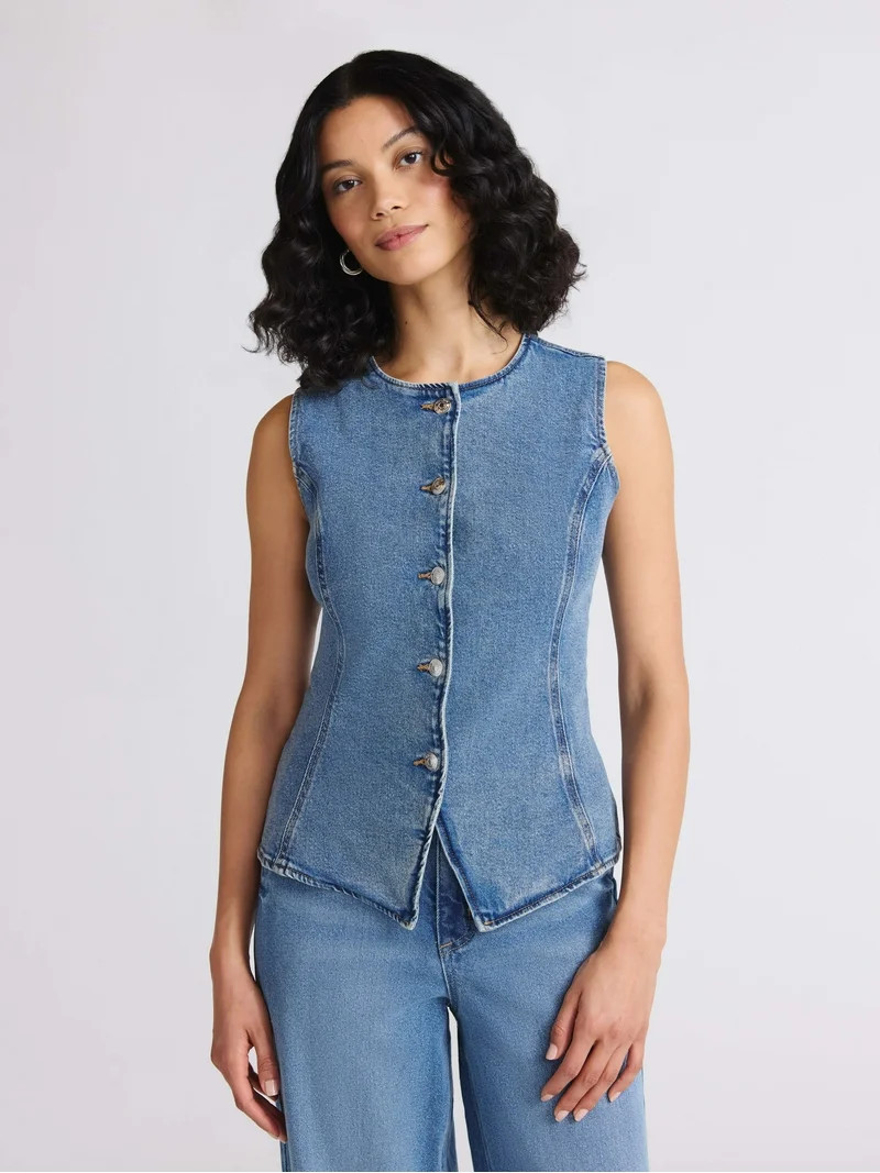 Sofia by Sofia Vergara Women's Scoop Neck Vest, Sizes XS-XXXL - Walmart.com | Walmart (US)